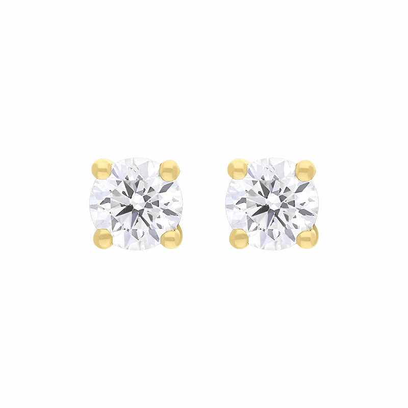 18ct Yellow Gold 0.40ct Diamond Solitaire Stud Earrings