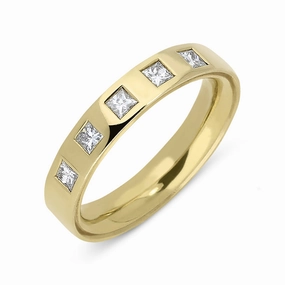 18ct Yellow Gold 0.45ct Diamond 4mm Wedding Ring