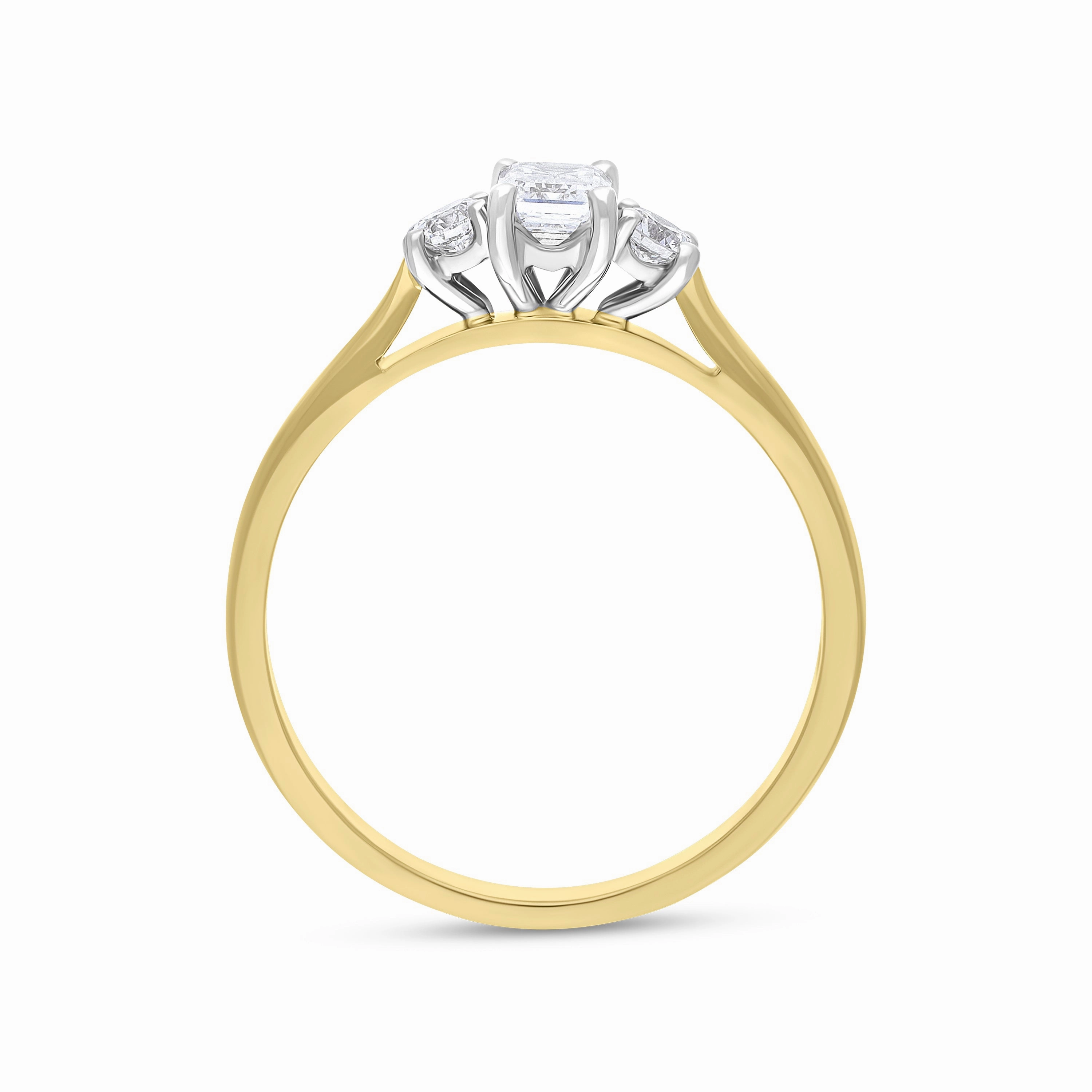 18ct Yellow Gold 0.48ct Diamond GIA Certified EVS1 Trilogy Ring