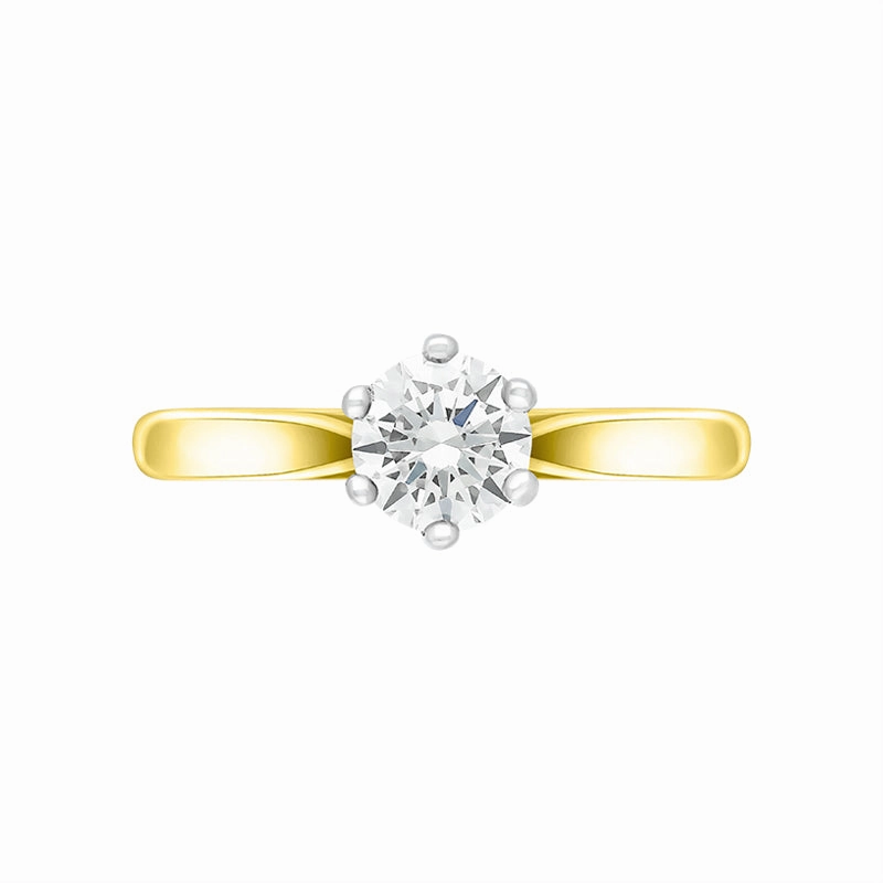 18ct Yellow Gold 0.50ct Diamond Round Brilliant Cut Solitaire Ring