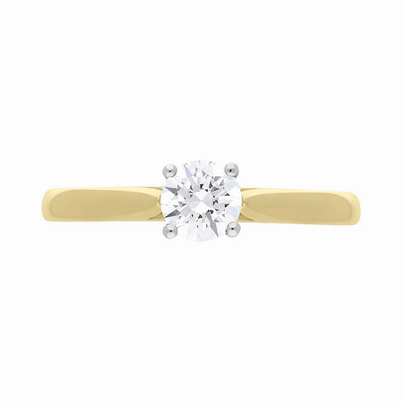 18ct Yellow Gold 0.52ct Diamond Brilliant Cut Solitaire Ring
