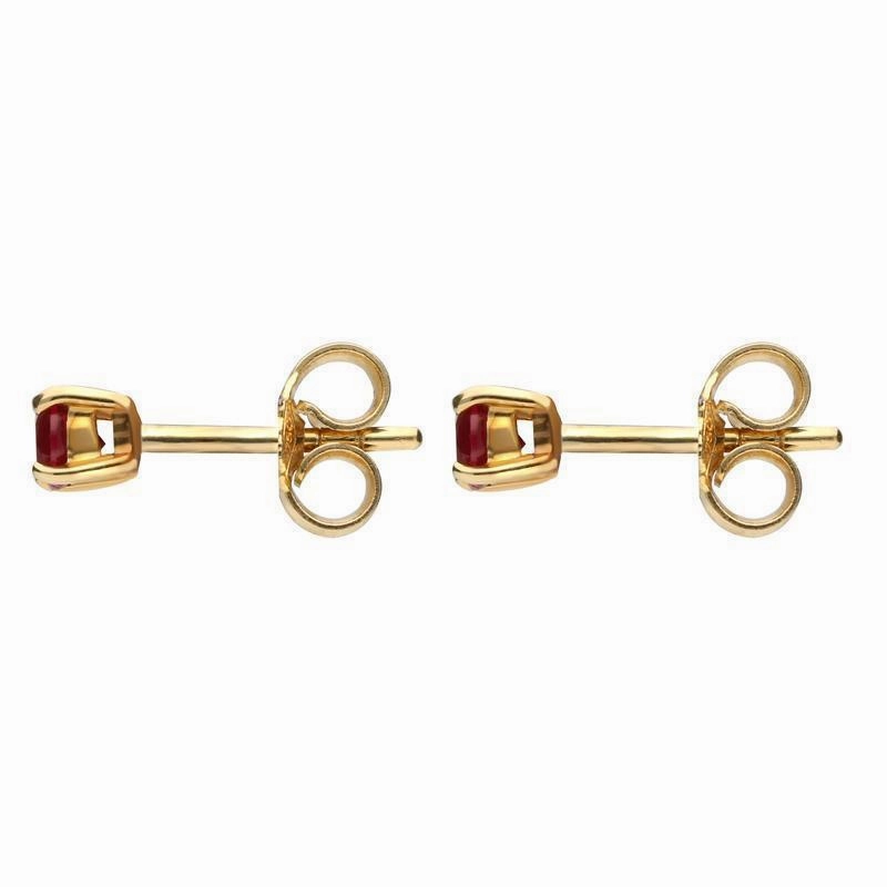 18ct Yellow Gold 0.69ct Ruby Brilliant Cut Stud Earrings