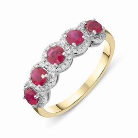 18ct Yellow Gold 0.91ct Ruby Diamond Eternity Ring D