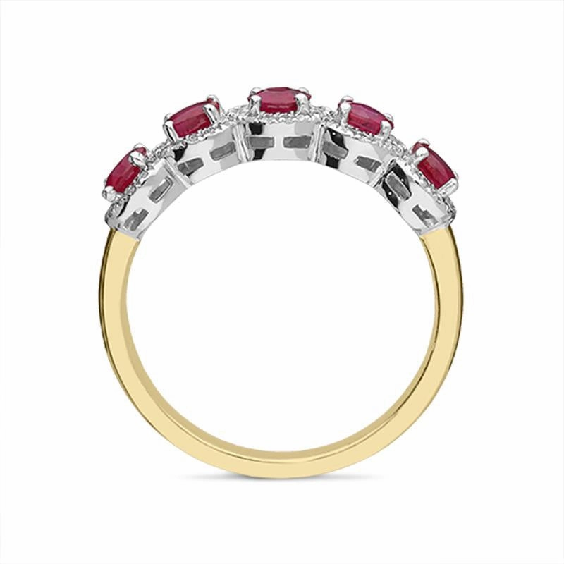 18ct Yellow Gold 0.91ct Ruby Diamond Eternity Ring D