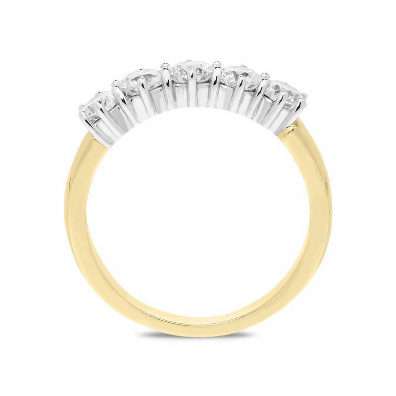 18ct Yellow Gold 1.00ct Diamond Claw Set Wedding Half Eternity Ring