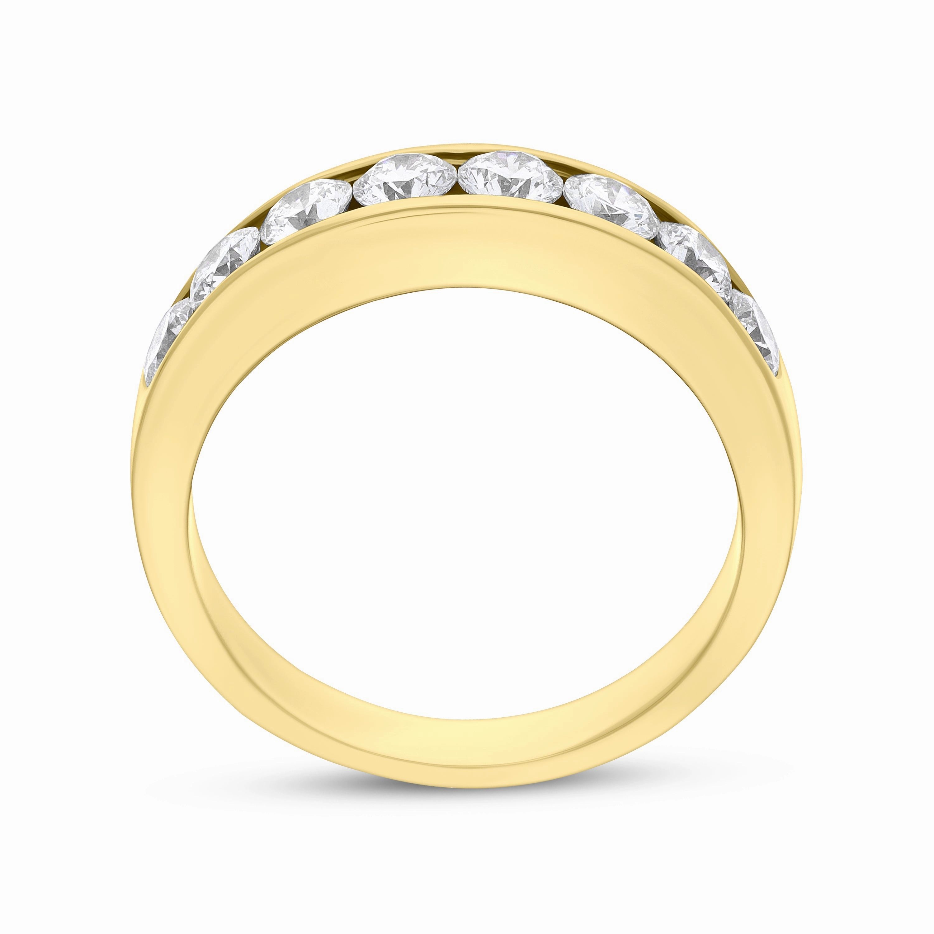 18ct Yellow Gold 1.14ct Diamond Eight Stone Channel Set Half Eternity Ring