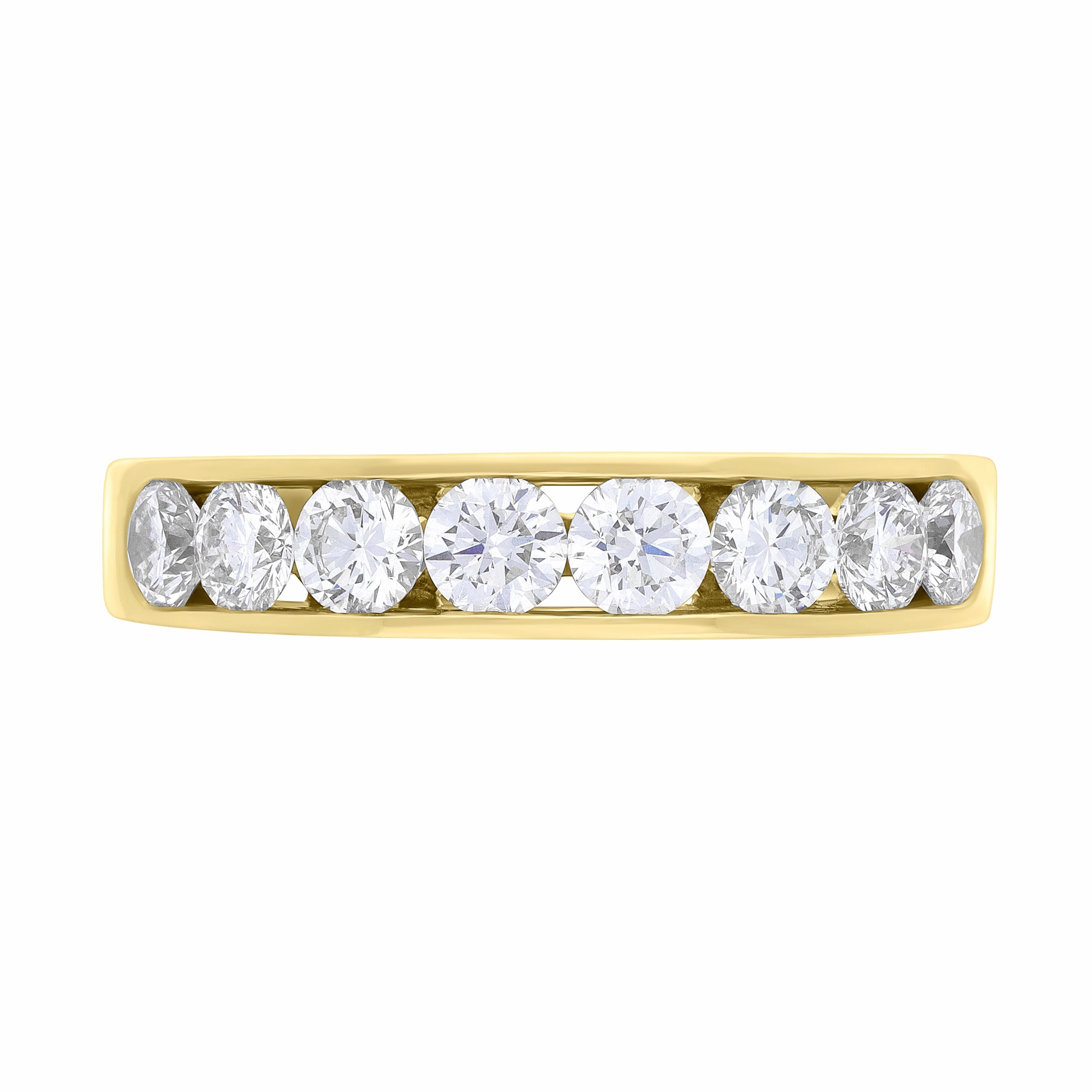 18ct Yellow Gold 1.14ct Diamond Eight Stone Channel Set Half Eternity Ring