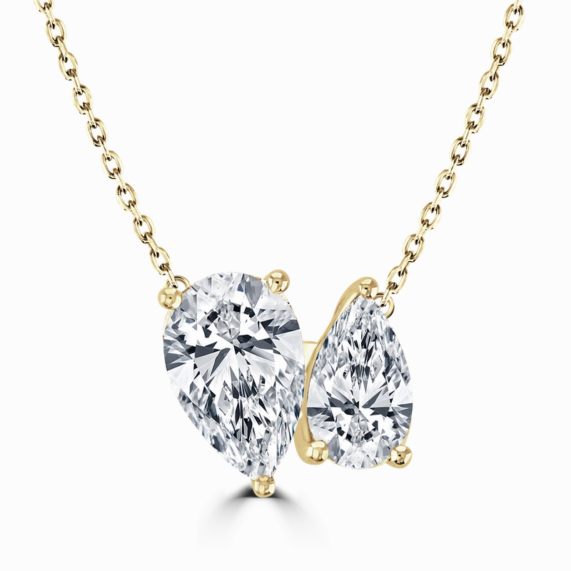 18ct Yellow Gold 2.6ct Laboratory Grown Diamond 'Toi et Moi' Necklace
