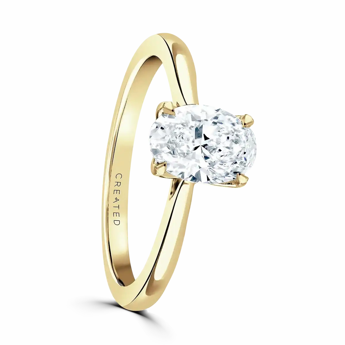 18ct Yellow Gold 2ct Oval Cut Laboratory Grown Diamond Solitaire