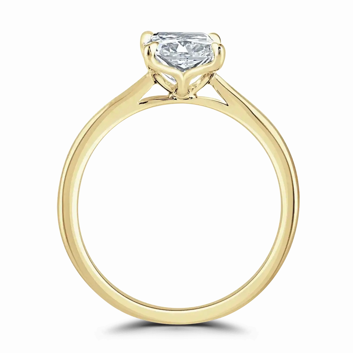 18ct Yellow Gold 2ct Radiant Cut Laboratory Grown Diamond Solitaire