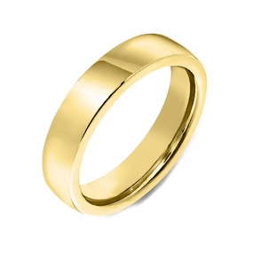 18ct Yellow Gold 5mm Medium Flat Court Wedding Ring