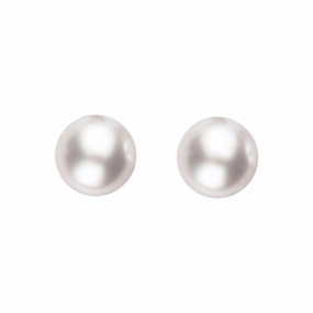 18ct Yellow Gold 5mm White Pearl Stud Earrings