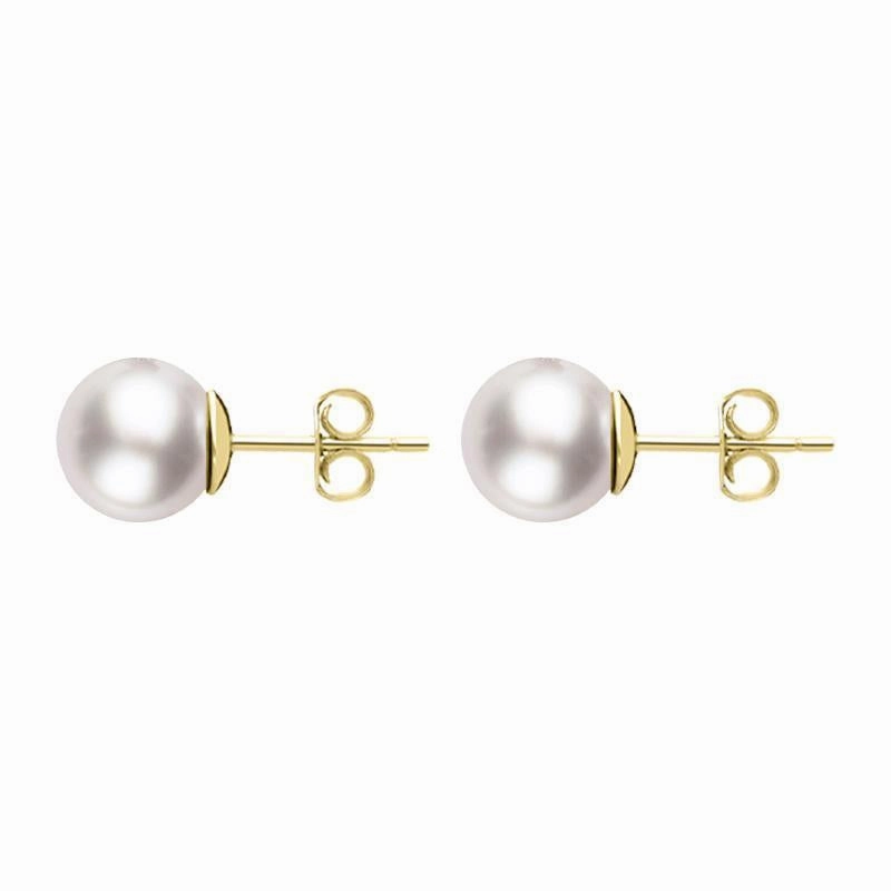 18ct Yellow Gold 5mm White Pearl Stud Earrings