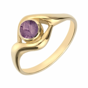 18ct Yellow Gold Blue John Round Twist Ring
