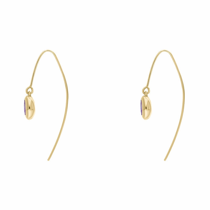 18ct Yellow Gold Blue John Star Disc Drop Earrings