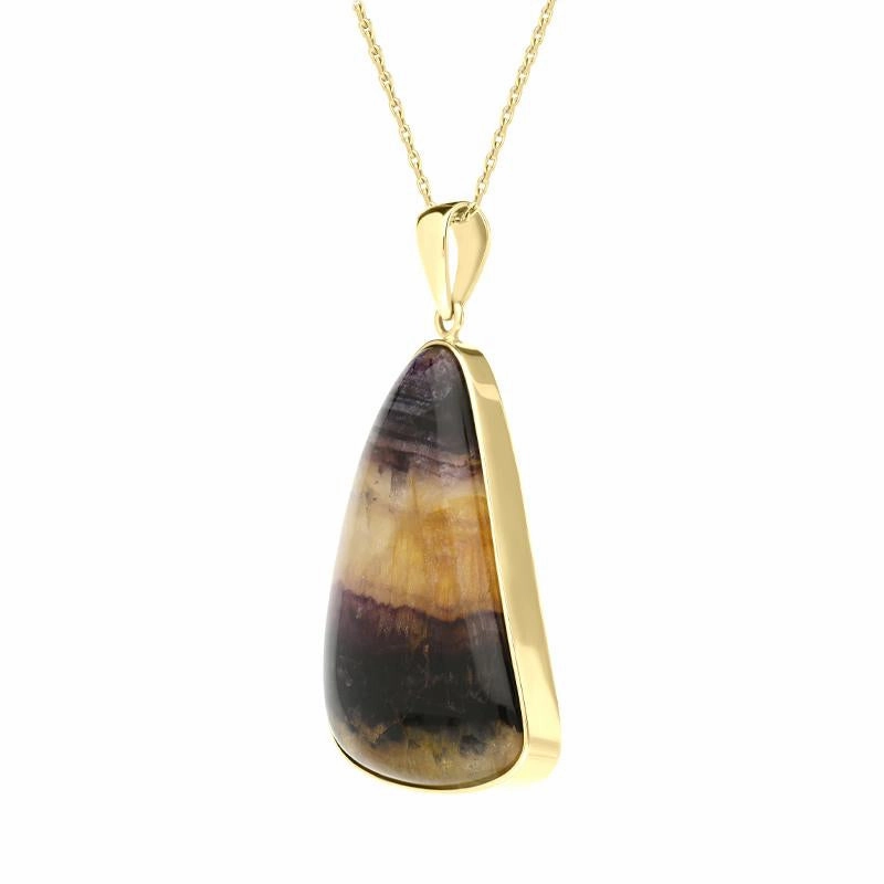 18ct Yellow Gold Blue John Unique Triangle Necklace D