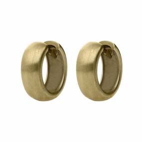 18ct Yellow Gold Chunky Satin Hoop Earrings
