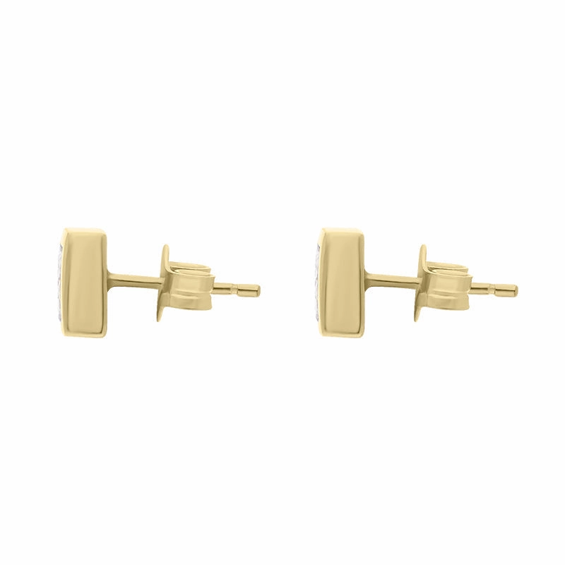 18ct Yellow Gold Coquina Dinky Square Stud Earrings