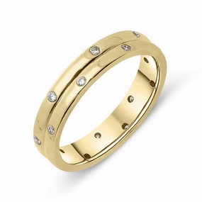 18ct Yellow Gold Diamond Double Row Wedding Ring