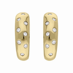 18ct Yellow Gold Diamond Hoop Earrings