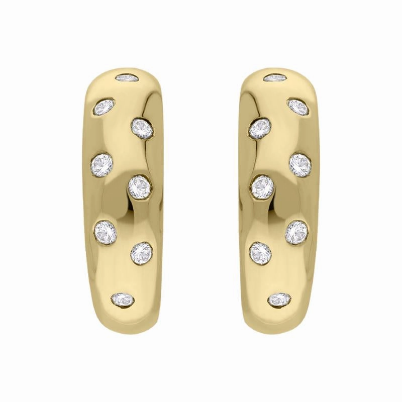 18ct Yellow Gold Diamond Hoop Earrings