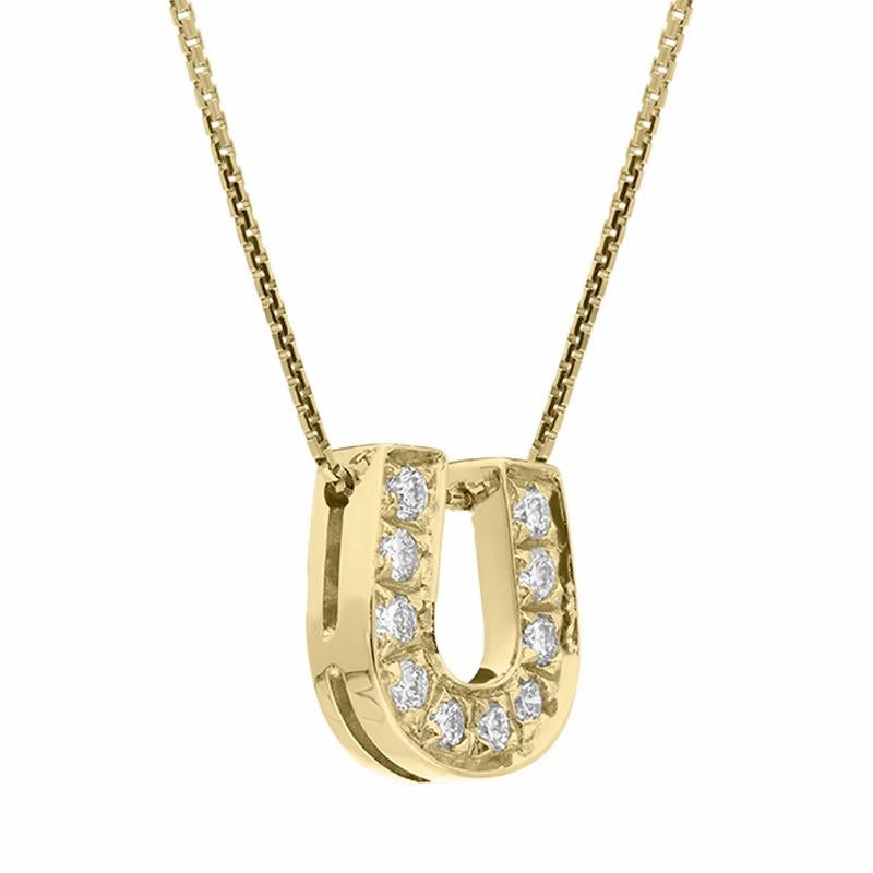 18ct Yellow Gold Diamond Horseshoe Necklace