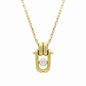 18ct Yellow Gold Diamond Link Top Necklace