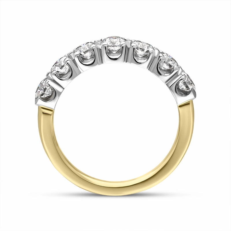 18ct Yellow Gold Diamond Seven Stone Half Eternity Ring