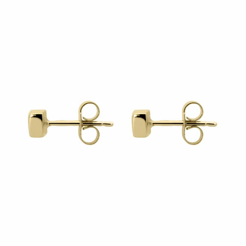 18ct Yellow Gold Diamond Square Stud Earrings