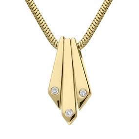 18ct Yellow Gold Diamond Three Bar Necklace