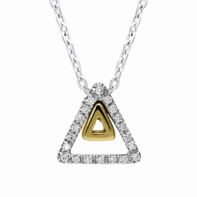 18ct Yellow Gold Diamond Triangle Necklace