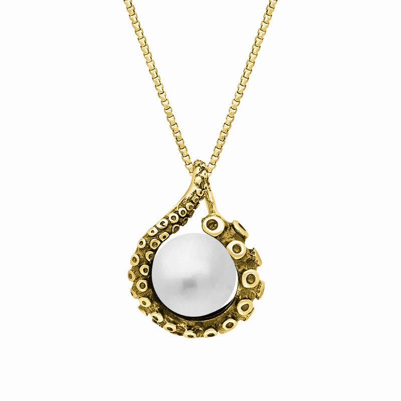 18ct Yellow Gold Freshwater Pearl Bead Tentacle Necklace