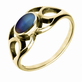 18ct Yellow Gold Moonstone Lattice Ring