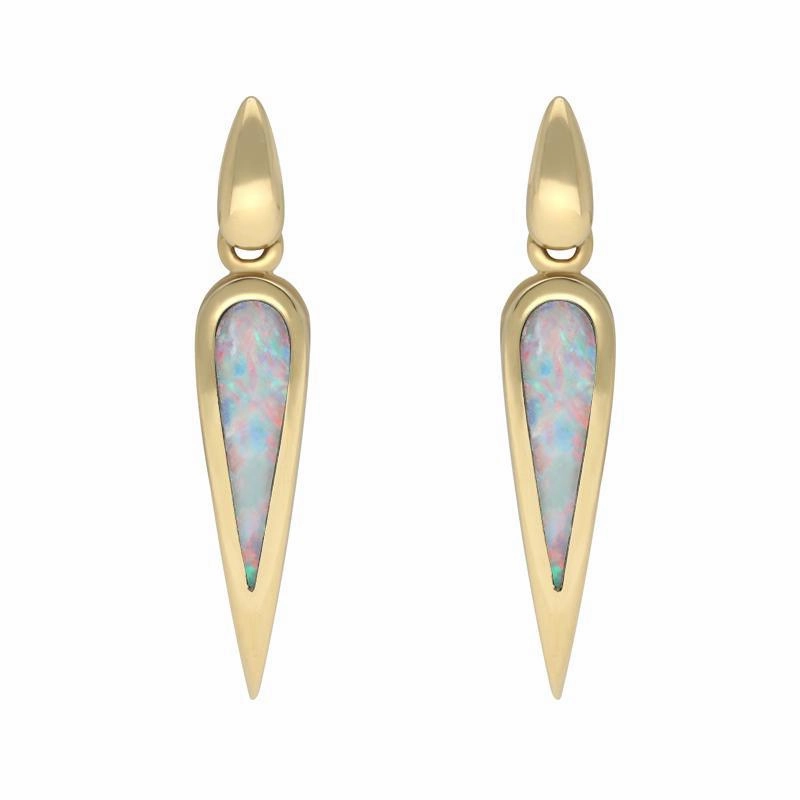 18ct Yellow Gold Opal Toscana Pear Drop Earrings