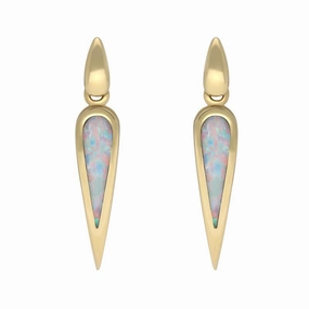 18ct Yellow Gold Opal Toscana Pear Drop Earrings