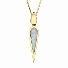 18ct Yellow Gold Opal Toscana Pear Drop Necklace