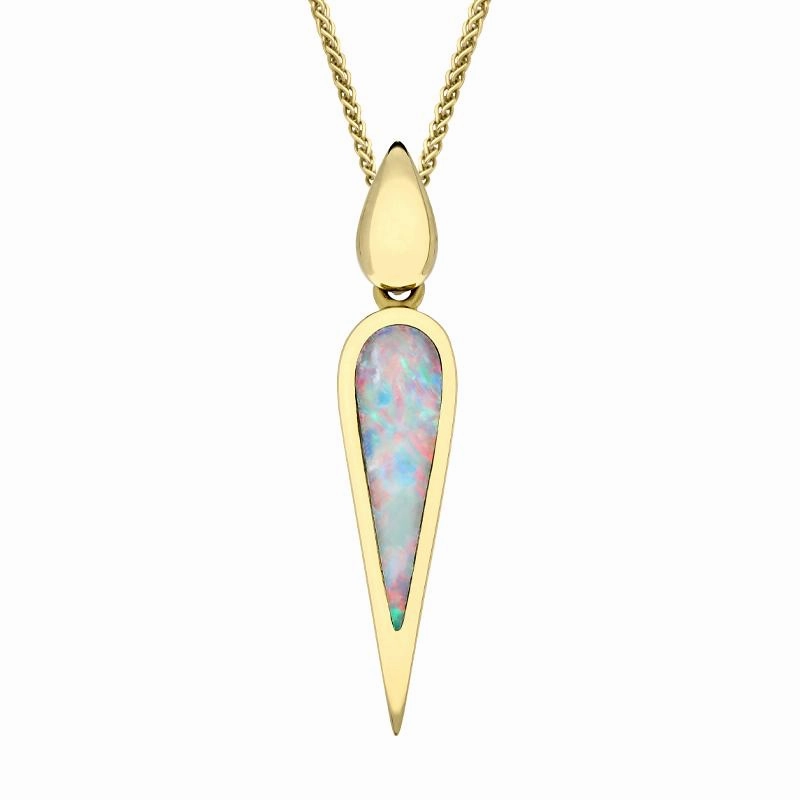 18ct Yellow Gold Opal Toscana Pear Drop Necklace