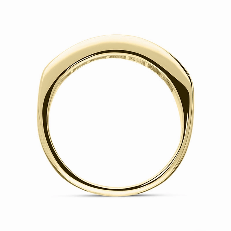 18ct Yellow Gold Rainbow Mixed Stone Square Cut Half Eternity Ring