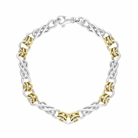 18ct Yellow Gold Sterling Silver Celtic Twist Handmade Bracelet D