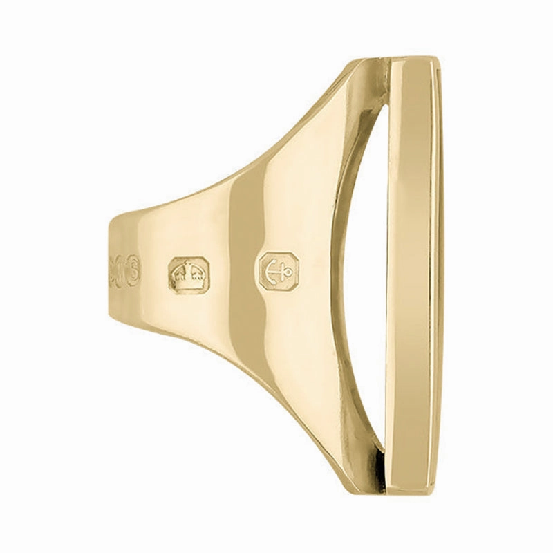 18ct Yellow Gold Turquoise Hallmark Large Oblong Ring