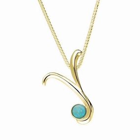 18ct Yellow Gold Turquoise Love Letters Initial Y Necklace