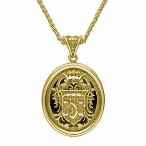 18ct Yellow Gold Whitby Jet Commemorative Dracula Necklace