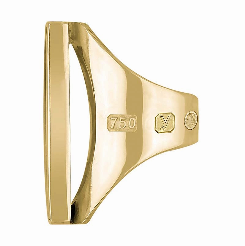 18ct Yellow Gold Whitby Jet King's Coronation Hallmark Large Square Ring D