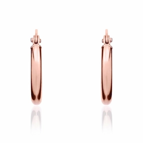 9ct Rose Gold 14mm Hoop Earrings