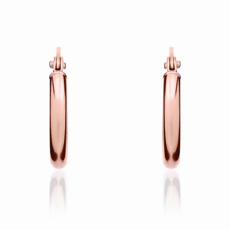 9ct Rose Gold 14mm Hoop Earrings