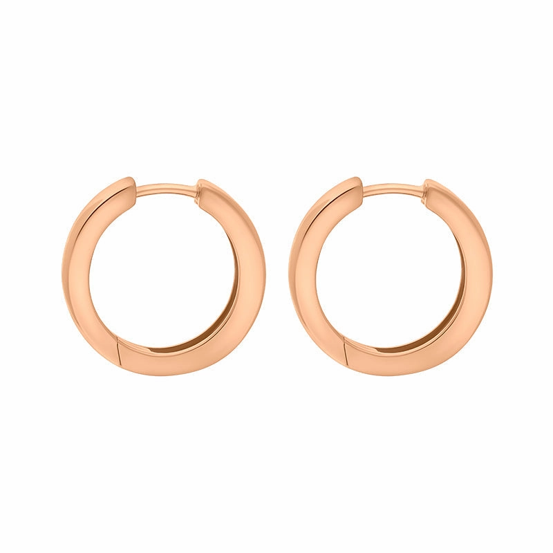 9ct Rose Gold 18mm Round Domed Hoop Earrings