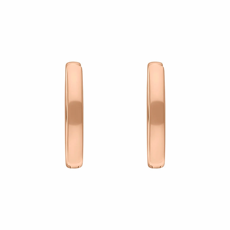 9ct Rose Gold 18mm Round Domed Hoop Earrings