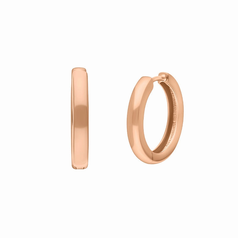 9ct Rose Gold 18mm Round Domed Hoop Earrings