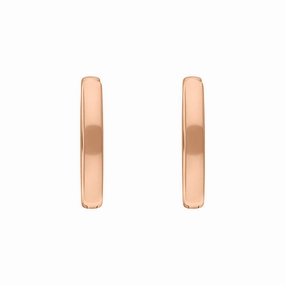 9ct Rose Gold 18mm Round Domed Hoop Earrings