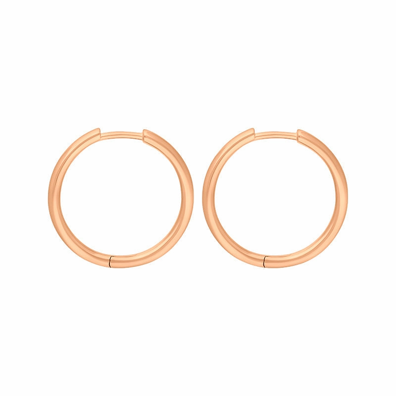 9ct Rose Gold 19mm Round Hoop Earrings